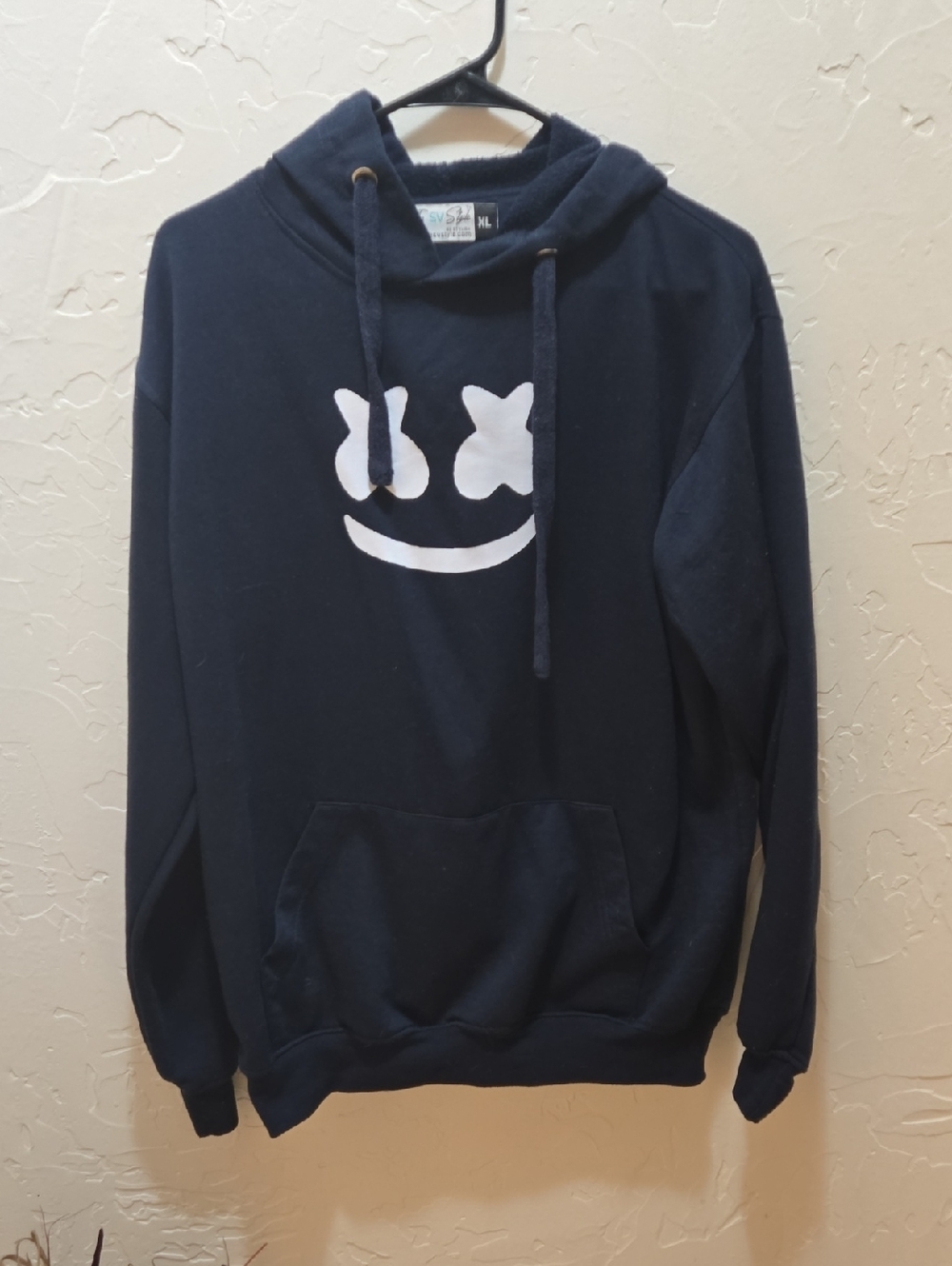 SVS Dark Blue Hoodie with Smiley Face